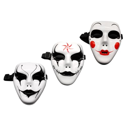 CALLARON 3 Stück Handbemalte Halloween Cosplay Masken Leichte und Langlebige Partygesichtsmasken für Kostümfest Bar und Maskerade Kreative Requisiten für Erwachsene CALLARON 3 Stück Handbemalte Halloween Cosplay Masken Leichte und Langlebige Partygesichtsmasken für Kostümfest Bar und Maskerade Kreative Requisiten für Erwachsene von CALLARON