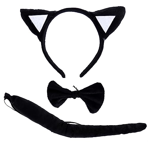 CALLARON 3 Stück Katzenohren Kostümset für Teiliges Set mit Haarreif Fliege und für Kostümpartys und Cosplay Sicherem Baumwollmaterial Einfach zu Tragen für Theateraufführungen und Feiern CALLARON 3 Stück Katzenohren Kostümset für Teiliges Set mit Haarreif Fliege und für Kostümpartys und Cosplay Sicherem Baumwollmaterial Einfach zu Tragen für Theateraufführungen und Feiern von CALLARON