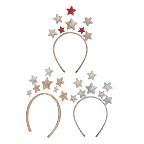 CALLARON 3 Stück Kinderhaarzubehör Stirnband Pentagramm-Stirnband Kleinkind Sterne Mode Bands Gold Kopfhörer Klammer modische Stirnbänder Stern-Stirnbänder für Party Eisen von CALLARON
