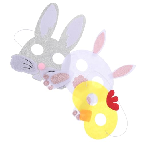 CALLARON 3 Stück Maske kinderkostüme Osterpartyzubehör Kaninchen-Cosplay Gastgeschenke für Ostern Filzstoff von CALLARON