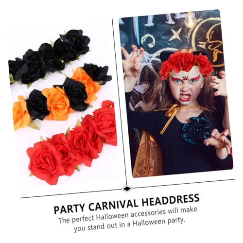 CALLARON 3 Stück Teiliges Halloween Haarschmuck mit Kunstblumen Eleganter Haarreif für Partys Rot Schwarz Orange Perfektes Kostümzubehör für Halloween Feiern CALLARON 3 Stück Teiliges Halloween Haarschmuck mit Kunstblumen Eleganter Haarreif für Partys Rot Schwarz Orange Perfektes Kostümzubehör für Halloween Feiern von CALLARON