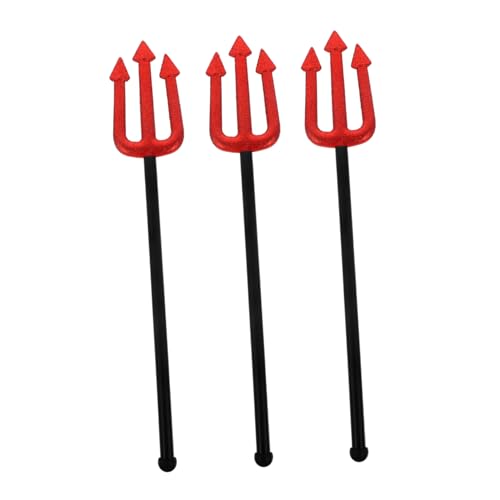 CALLARON 3 Stück Teiliges Teufelsgabel mit Glitzer Halloween Deko Leichtes Cosplay Requisit für Erwachsene und Jugendliche Komfortabler Griff für Kostümpartys und Karneval von CALLARON