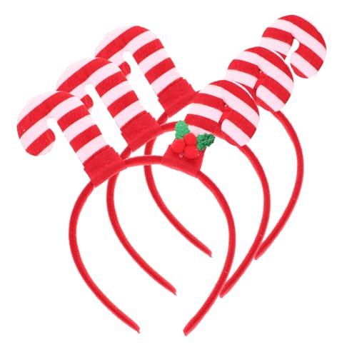CALLARON 3 Stück Teiliges Weihnachts Haarreif Candy Cane Design Weihnachtlicher Kostüm Kopfschmuck Komfortable Party Stirnbänder für Damen und Familienfest Langlebig und Festlich Dekorativ von CALLARON