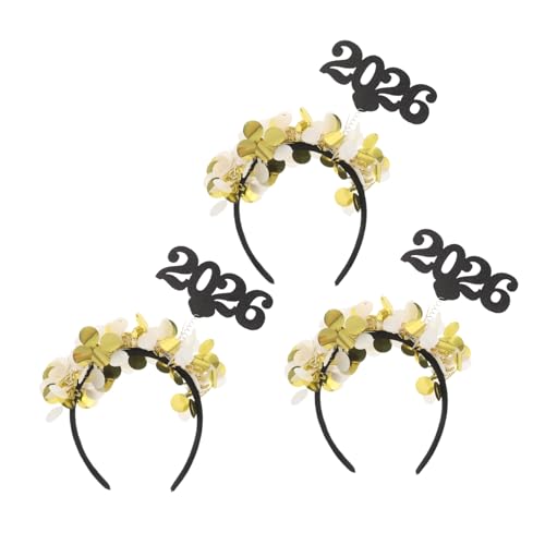 CALLARON 3 Stück Teiliges Year Haarreif mit Goldenen Zahlenpunkten Modisches Party Accessoire für Festliche Anlässe und Silvesterfeiern von CALLARON
