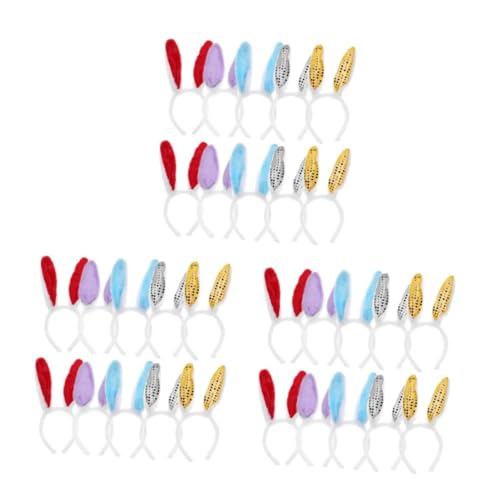CALLARON 30 Stck Teiliges Hasenohren Haarreif Set für Ostern Plüsch und Pailletten Leichte Party Haar Accessoires Süßes Kopfband für Karneval und Kostümfest Zufällige Zufällige Farbe von CALLARON