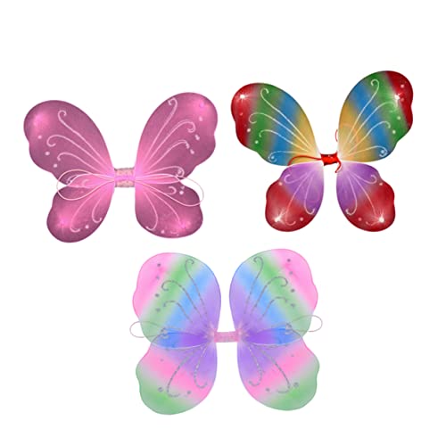 CALLARON 3St Schmetterlingsflügel Schmetterlingsfeenflügel Mädchen verkleiden Requisiten Kinderkleider feeflügeln Kostüme geschenk Kinderflügel Kinderkostüm Requisite Cosplay von CALLARON