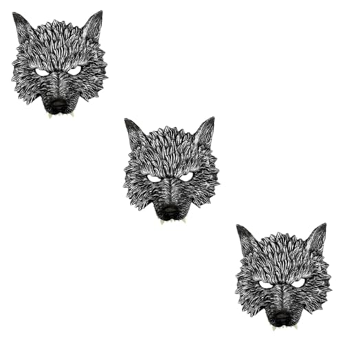CALLARON 3St Werwolf-Maske Halloween-Accessoires Kleid Requisiten Kopfbedeckungen Halloween-Cosplay kinder masken Fursuit Cosplay-Maske Verkleidungsmaske Wolfsmaske bilden Zubehör PU-Schaum von CALLARON