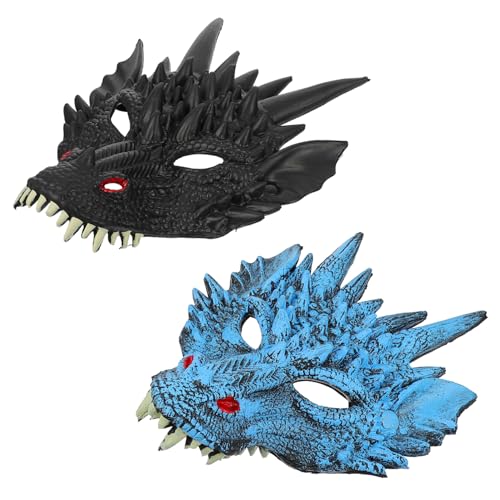 CALLARON 4 3D-Tier-Drachenmaske halloween kostüm halloween costume 3D-Drachenmasken Drachen halb Abschlussball Requisiten Cosplay-Masken Cosplay-Tiermasken Drachenmasken für Halloween von CALLARON