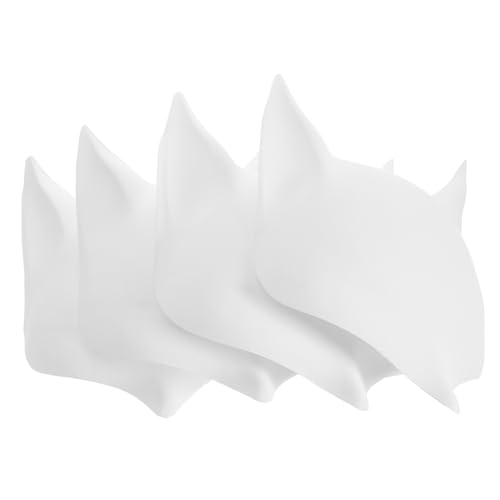 CALLARON 4 Stück Fuchsmaske Leere Masken Bemalen für Halloween Cosplay Theater Hochwertige PVC Masken für Kreative Gestaltung und Vielseitige Anlässe von CALLARON