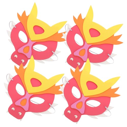 CALLARON Tiermaske 4 Stück Kindermaske zum Jahr des Drachen gruselige Drachen- Frühlingsfest-Partymasken Drachenmaske für Kinder Drachenmasken Abschlussball Requisiten bilden Eva von CALLARON