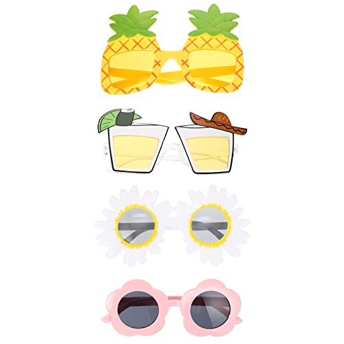 CALLARON Gläser 4 Stück Partybrille Ananas-sonnenbrille Ananas Brille Kinderkostüm Strandgeschenke Bulk-sonnenbrille Für Erwachsene Kinderkleid Weingeschenk Pool-party Plastik Sommerstrand von CALLARON