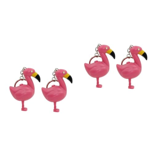 CALLARON 4 Stück Partygeschenke Für Das Neue Jahr Hawaii-schlüsselanhänger Flamingo-schlüsselanhänger Leuchtender Tierschlüsselbund Geführter Schlüsselanhänger Liebhaber Schwingspule von CALLARON