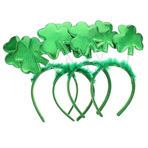 CALLARON 4 Stück Patrick's Day Haarschmuck Teiliges Set Grün Kleeblatt Pailletten Haarreifen Komfortabel Strapazierfähig Für Karneval Kostüm Party Zubehör von CALLARON