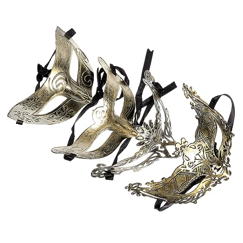 CALLARON 4 Stück Retro Masquerade Halbgesichtsmaske Teiliges Vintage Stil Cosplay Party Halloween Masken für Erwachsene Festival Kostüm Zubehör CALLARON 4 Stück Retro Masquerade Halbgesichtsmaske Teiliges Vintage Stil Cosplay Party Halloween Masken für Erwachsene Festival Kostüm Zubehör von CALLARON