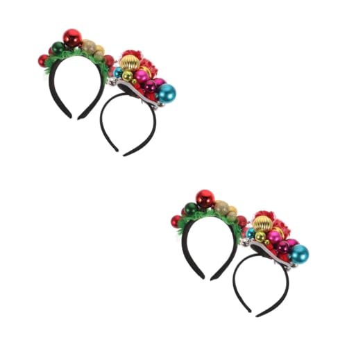CALLARON 4 Stück Teiliges Weihnachts Haarband mit Glocken Leichtes Komfortables Stirnband für Erwachsene und Dekorativer Haarschmuck für Party Festival und Festliche Anlässe von CALLARON
