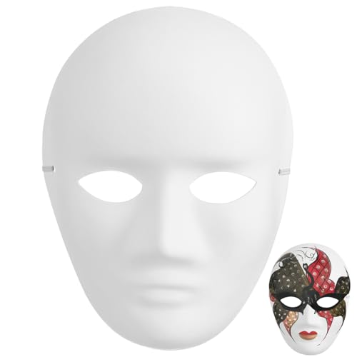 CALLARON 4 Stück Weiße Maskerademaske Handgemalte Masken Verkleidungsmasken Venezianische Maske Weiße, Schlichte Masken Leere Kostümmasken Diy-masken Gewöhnliche Kind Papier Gesichtsmaske von CALLARON