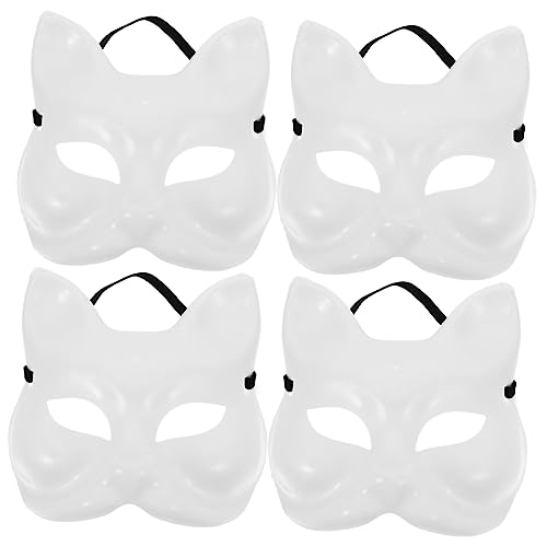 CALLARON 4Stücke DIY Handmalerei Fuchs Masken Leere Masken Für Bastelprojekte Maskerade Partys Blanko Maske Gestalten Verzieren von CALLARON