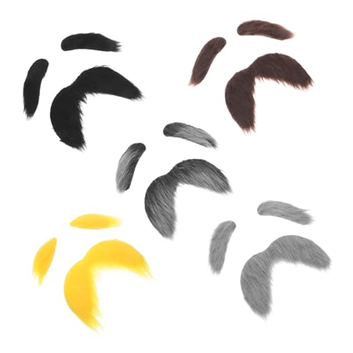 CALLARON 5 Sätze Teiliges Halloween Kostümset mit Realistischer Falscher Gesichtsbehaarung Augenbrauen Natürliche Optik Einfache Anwendung für Alte Mann Verkleidungen und Gruppencosplay von CALLARON