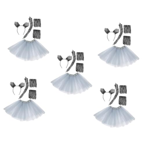 CALLARON 5 Sätze Wolf Kostüm Set mit Tier Haarreif und Handschuhen für Cosplay Bühnenaufführungen und Kostümpartys Bequemem Plüschmaterial Gefertigt CALLARON 5 Sätze Wolf Kostüm Set mit Tier Haarreif und Handschuhen für Cosplay Bühnenaufführungen und Kostümpartys Bequemem Plüschmaterial Gefertigt von CALLARON