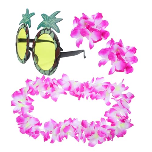 CALLARON 5 Stück Teiliges Hawaii Pineapple Party Set mit Ananas Sonnenbrille Blumengirlande Haarschmuck und Armband Leichtes Langlebiges Kostümzubehör für Strandfest Karneval und CALLARON 5 Stück Teiliges Hawaii Pineapple Party Set mit Ananas Sonnenbrille Blumengirlande Haarschmuck und Armband Leichtes Langlebiges Kostümzubehör für Strandfest Karneval und von CALLARON