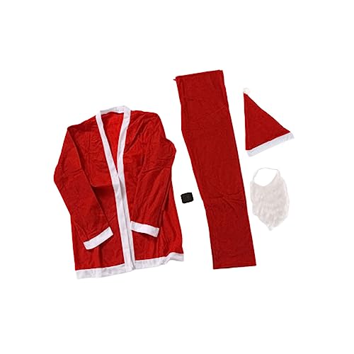 CALLARON 5 Stück Teiliges Santa Claus Kostüm Set Dickem Vliesstoff Lustiges Weihnachtsmann Outfit mit Hut Gürtel und Atmungsaktiv Komfortabel für Weihnachtsfeier Cosplay und CALLARON 5 Stück Teiliges Santa Claus Kostüm Set Dickem Vliesstoff Lustiges Weihnachtsmann Outfit mit Hut Gürtel und Atmungsaktiv Komfortabel für Weihnachtsfeier Cosplay und von CALLARON