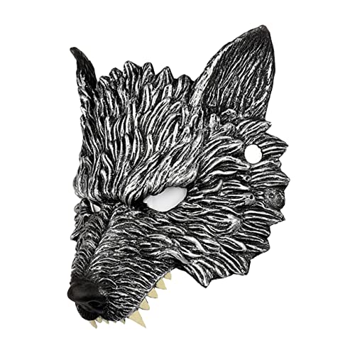 CALLARON 5st Werwolf-maske Wolf-halloween Halloween-maskerade Wolf-tier-maskerade Wolf Für Männer Wolf Halbes Gesicht Tierische Gesichtsbedeckung Karnevalsparty Kleidung Pu-schaum Cosplay von CALLARON