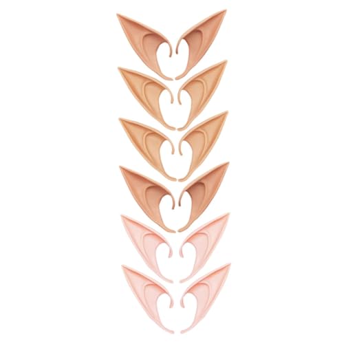 CALLARON 6 Paare Wechselohren aus Robustem Material Ersetzbare Cosplay Requisiten für Halloween Party und Kostüm Events Tiefen Natürlichen und Hellen Farben von CALLARON