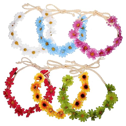 CALLARON 6 Stck. Boho -gürtel Haarschmuck Für Frauen Haarbänder Frauen Blumen- Haarschmuck Für Den Strand Mode Zubehör Blumenstirnband Für Mädchen Damen Stirnbänder Blume Haarband Stoff von CALLARON