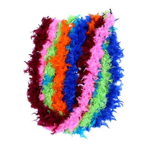 CALLARON 6 Stück Bunte Federboas für DIY Projekte Hochzeits und Partydekoration Vielseitige Bastelmaterialien in Mischfarben Zubehör für Festlichkeiten von CALLARON