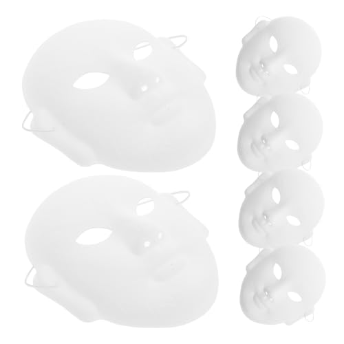 CALLARON 6 Stück DIY Weiße Papiermasken Bemalen Leere Bastelmasken für Cosplay Halloween Partys Traditionelles Peking Gesicht Design Kreative Gruppenaktivitäten von CALLARON