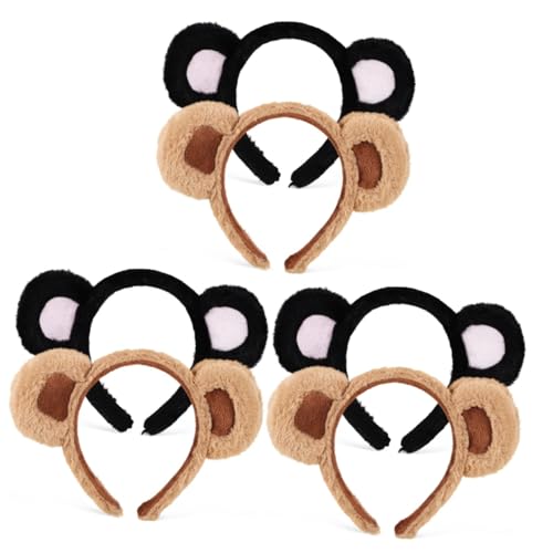 CALLARON 6 Stück Flauschige Bärenohren Haarreifen Cartoon Tierohren Stirnband für Erwachsene Cosplay Halloween Kopfschmuck von CALLARON