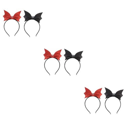 CALLARON 6 Stück Halloween Haarreif Fledermaus Haarbänder mit Glitzereffekt Leichte Komfortable Kopfbedeckung für Halloween Kostüm und Party Robustes Einfaches Ablegen Schwarz und Rot CALLARON 6 Stück Halloween Haarreif Fledermaus Haarbänder mit Glitzereffekt Leichte Komfortable Kopfbedeckung für Halloween Kostüm und Party Robustes Einfaches Ablegen Schwarz und Rot von CALLARON