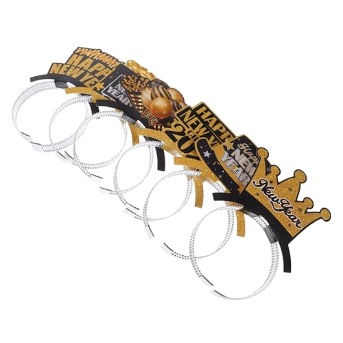 CALLARON 6 Stück Neujahrs Haarband Teiliges Festival Headband mit Kreativen Neujahrselementen als Fotorequisite für Silvesterfeiern und Partys für Geeignet von CALLARON
