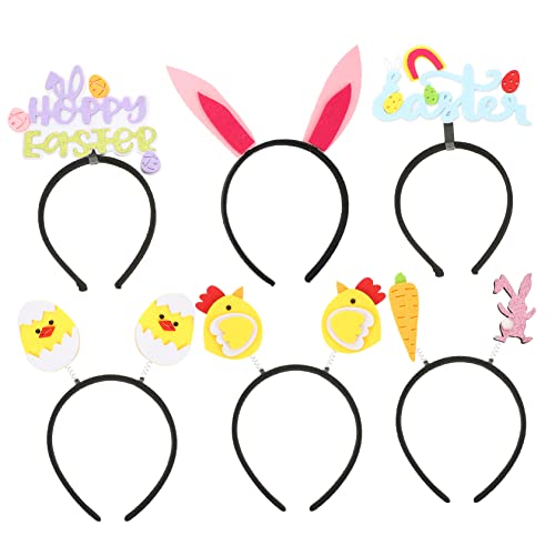 CALLARON 6 Stück Teiliges Themen Haarreif mit Hasenohren und Küken Dekorative Haaraccessoires für Ostern für Partys und Feiern Charmante Designs für Erwachsene von CALLARON