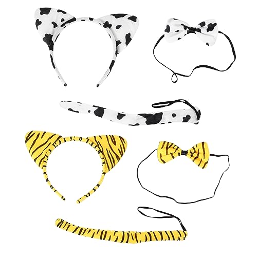 CALLARON 6 Stück Teiliges Tier Cosplay Set mit Haarreif und Fliege für Kostümpartys für Geburtstagsfeiern Halloween und Tier Themenveranstaltungen von CALLARON