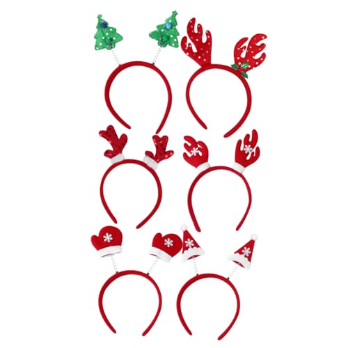 CALLARON 6 Stück Teiliges Weihnachts Haarband Kreative und Niedliche Haarreifen Komfortable Kopfbedeckung für Weihnachten Kostümpartys und Karneval Langlebiges Haarschmuck Accessoire von CALLARON