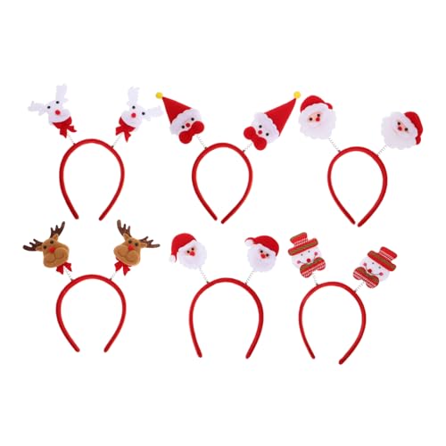 CALLARON 6 Stück Teiliges Weihnachts Haarreif Niedliche Rentier und Schneemann Stirnbänder Bunte Party Kopfbedeckung Weihnachtliches Haarschmuck für Festliche Kostüme von CALLARON