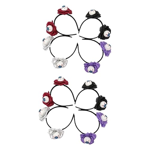 CALLARON 8 Stck Halloween Stirnband mit Künstlichen Rosen und Augäpfeln Leichtes Komfortables Party Haarband für Kostüme Perfektes Accessoire für Halloween und Maskerade Feiern von CALLARON