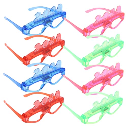 CALLARON 8 Stück Teiliges LED Partybrillen mit Farben Blitzmodi Langlebige Kunststoff brille für Silvester Geburtstag Abschlussfeier und Outdoor konzerte von CALLARON