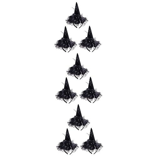 CALLARON 9 Stck Halloween Haarreif mit Schwarzen Hexenhüten Leichter Cosplay Kopfschmuck mit Spitzen und Pailletten Festlicher Haarschmuck für Karneval Kostüm und Maskenpartys CALLARON 9 Stck Halloween Haarreif mit Schwarzen Hexenhüten Leichter Cosplay Kopfschmuck mit Spitzen und Pailletten Festlicher Haarschmuck für Karneval Kostüm und Maskenpartys von CALLARON