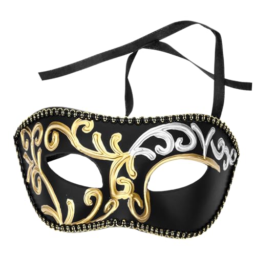 CALLARON Antike Halbgesichtsmaske Handbemalte Masquerade Maske für Halloween Karneval und Kostümpartys für Cosplay und Festliche Anlässe von CALLARON