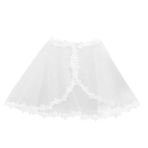 CALLARON Atmungsaktives Spitzen Cape Weiß Leichtes Tüll Schal für Mädchen Komfortabel Frühling Sommer Vielseitiges Brautjungfern Accessoire für Hochzeiten und Partys von CALLARON