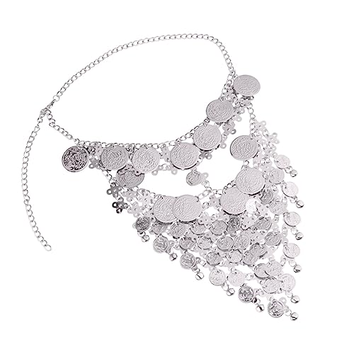 CALLARON Belly Veil Metall mit Glänzenden Ketten Gesichtskette für Partys und Auftritte für Tanzaufführungen und Besondere Anlässe von CALLARON