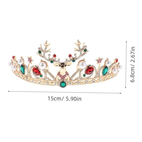 CALLARON Bling Weihnachtskrone mit Strass Elch-geweih Tiara Glänzende Weihnachts-haarreife für Damen Festliche Prinzessin Kopfschmuck für Xmas Kostüm Party von CALLARON