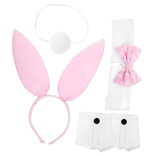 CALLARON Bunny Kostüm Set mit Hasenohren Haarreif Plüschball und Choker für Cosplay und Partys Teiliges Set für Halloween und Bühnenaufführungen von CALLARON