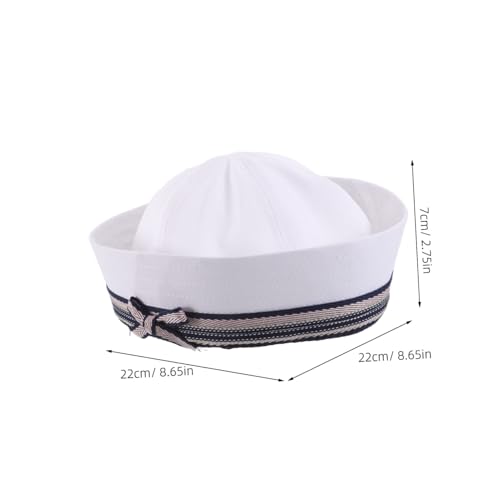 CALLARON Damen Sailor Mütze mit Schleife Retro Look für Kostümparty Fotografie Kopfweite Nautische Mütze Vintage Marinehut für Yacht Cosplay von CALLARON