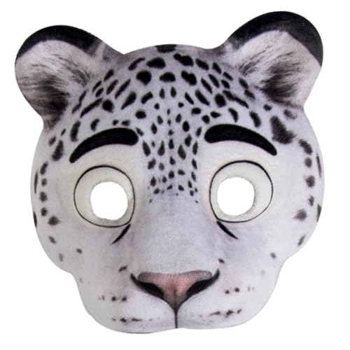 CALLARON EVA Schneeleopard Maske für Erwachsene Leichte und Atmungsaktive Tiergesichtsmaske Bequemes Kostümzubehör für Halloween Karneval Maskenball und Themenpartys von CALLARON