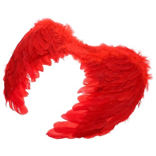 CALLARON Engelsflügel Rote Federflügel Leichtes Cosplay Party Halloween Bühnenrequisit Weihnachtsdeko von CALLARON
