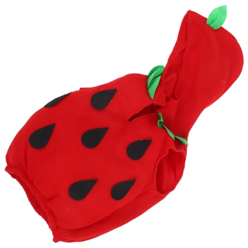 CALLARON Erdbeer Kostüm mit Kapuze Weiches Warmes Obst Performance Outfit für Jahre Leuchtendes Rot Realistische Erdbeer Bühnenauftritt Karneval Halloween Fasching von CALLARON