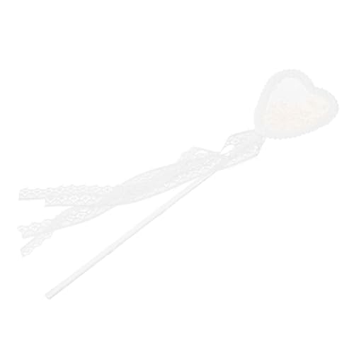CALLARON Feiner Weißer Fairy Wand Cosplay Stab mit Herzgriff Leicht und Langlebig für Party Supplies Bühnenauftritte Fotoshootings und Mädchen Fee Kostüme von CALLARON